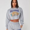 Womenswear Mercier | Womens Grey Marl Champions Crop Crewneck