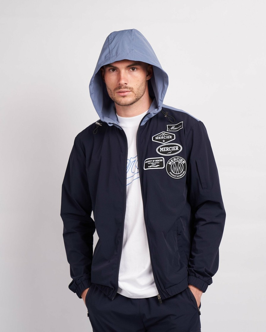 Menswear Mercier | Navy Placid Blue Division Badge Windbreaker