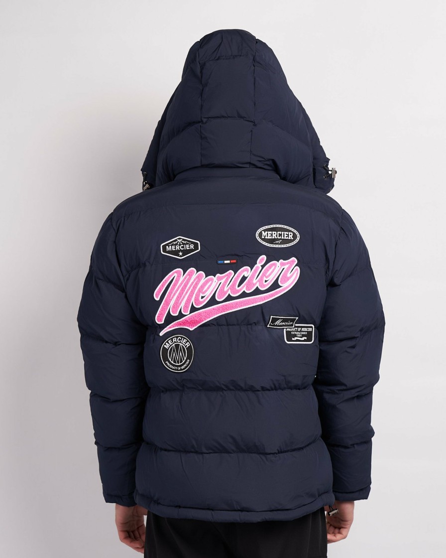 Menswear Mercier | Navy Pink Teams Puffer Jacket