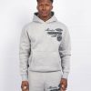 Menswear Mercier | Grey Marl Racer Badge Hoodie
