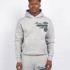 Menswear Mercier | Grey Marl Racer Badge Hoodie